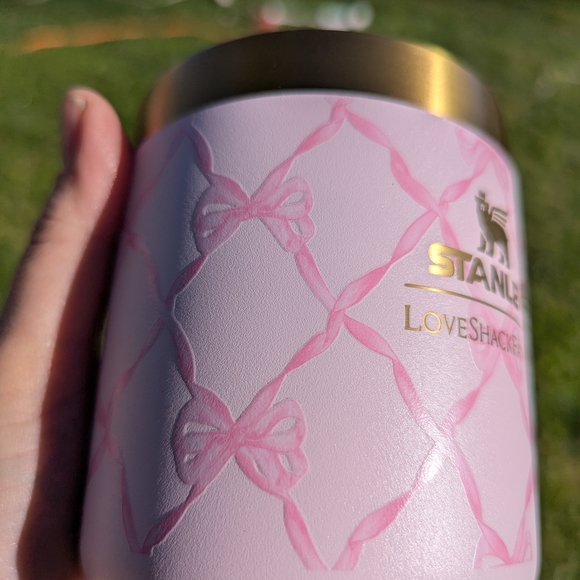 Stanley LoveShackFancy Pink and Gold Mug - Picture 5 of 10